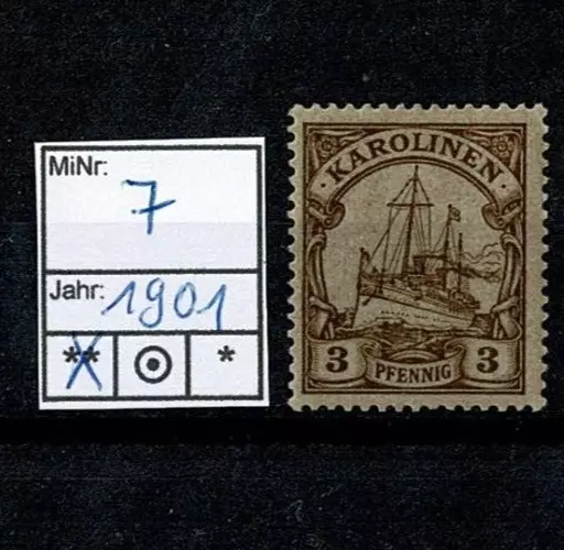 Deutsche Kolonien Karolinen, Kaiseryacht, oWz., 1901