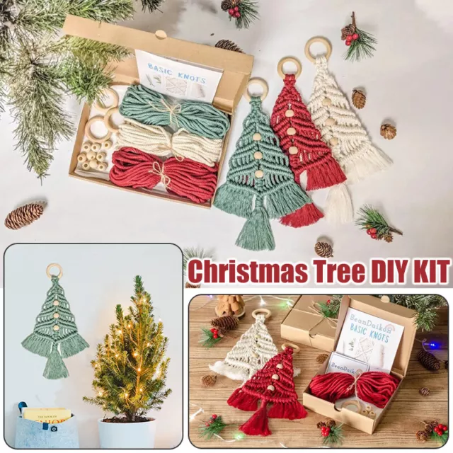 3Pcs Christmas Tree DIY Kit Woven Materials Macrame Wall Hangings Decor New