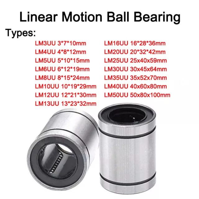 LM3~20/25/30/35/40/50UU Machinery Slide Bushing Linear Motion Ball Bearing