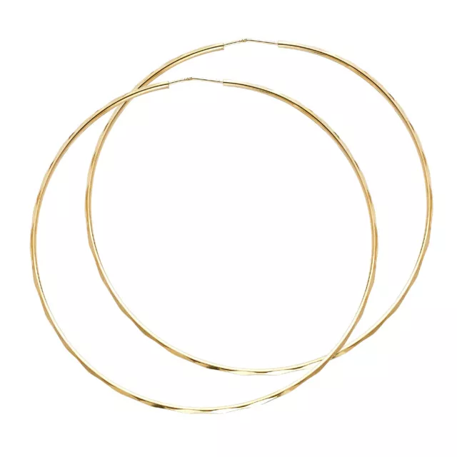 Ioka - 14K Gold 1.5mm Thickness Hoop Endless Earrings