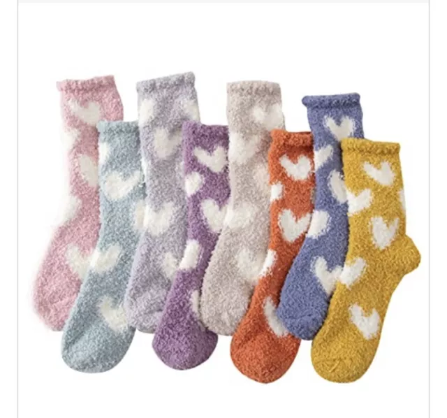 Girls Fluffy  Socks 8 Pairs Various Colours