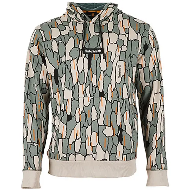 Timberland Mens Gray Fleece Logo Comfy Hoodie Loungewear M BHFO 1169