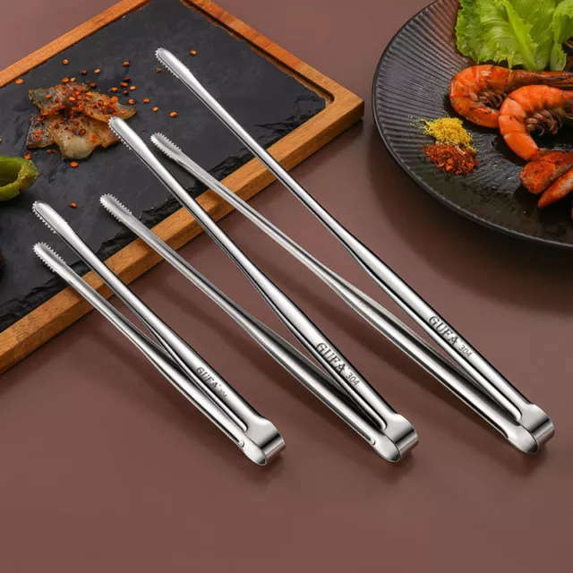 Stainless Steel Grill Tongs BBQ Kitchen Tongs for Baking Bread Cooking Tools