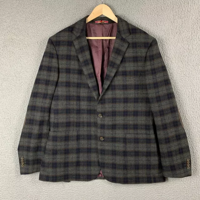 English Laundry Jacket 44 XL Plaid Wool Sport Coat Preppy Blazer Academia