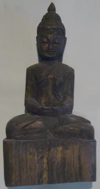 Teak Holz Buddha Statue von Kambodscha mit Zertifikat