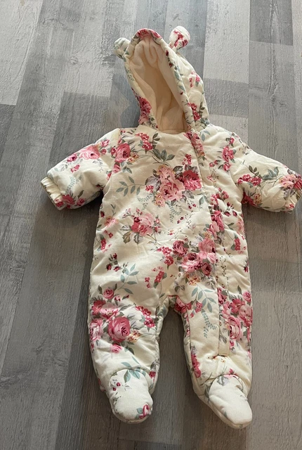 Tuta da neve next bambina - stampa floreale crema fino a 1 mese - immacolata