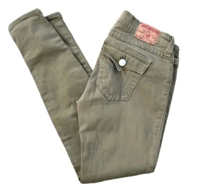 True Religion Women’s Skinny Jeans Misty Size 29 Army Green