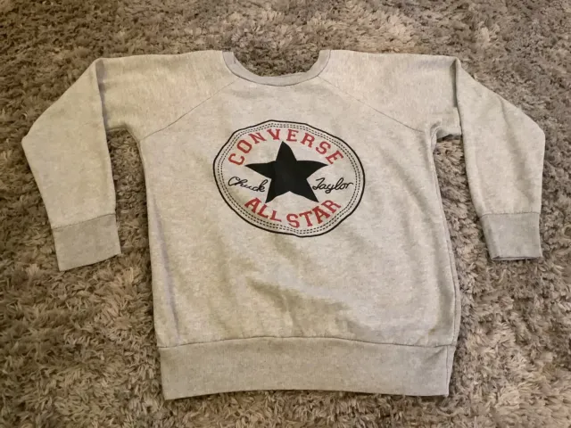 Childs Unisex Converse Grey Mark Sweatshirt Approx Size 12-13 Yrs