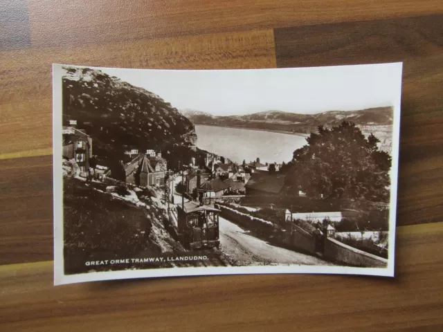 Old postcard - Great Orme tramway - Llandudno