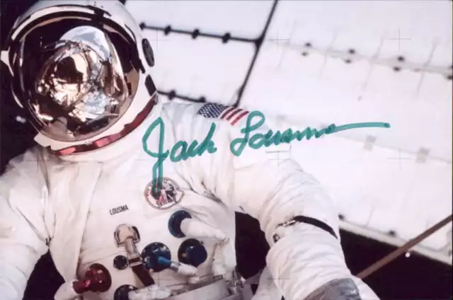 Jack Lousma Signed 4x6 Photo NASA Space Shuttle Astronaut Skylab STS Michigan