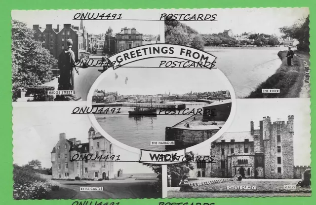 Unposted photographic card. Five views of WICK, Caithness, Scotland