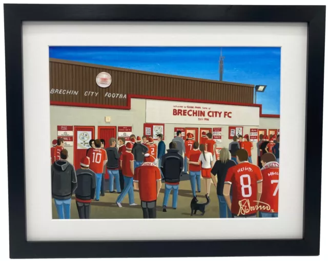 Brechin City F.C, Glebe Park High Quality Framed Football Art Print. Approx A4