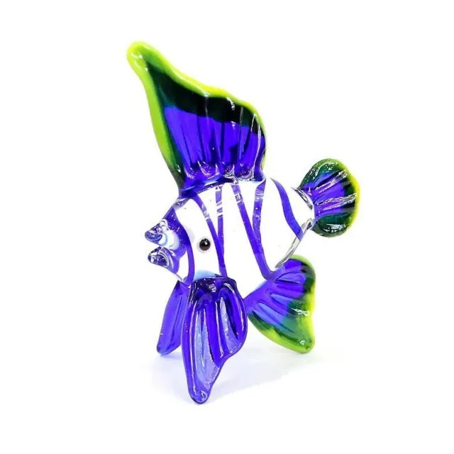 Mini estatuilla de pez Tropical de cristal, adorno artesanal, estatua...