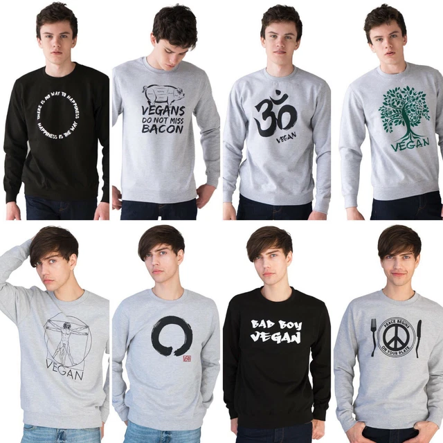 Vegan Felpa Piantina Base Herbivore Slogan Divertente Uomo Donna Stampa Maglione