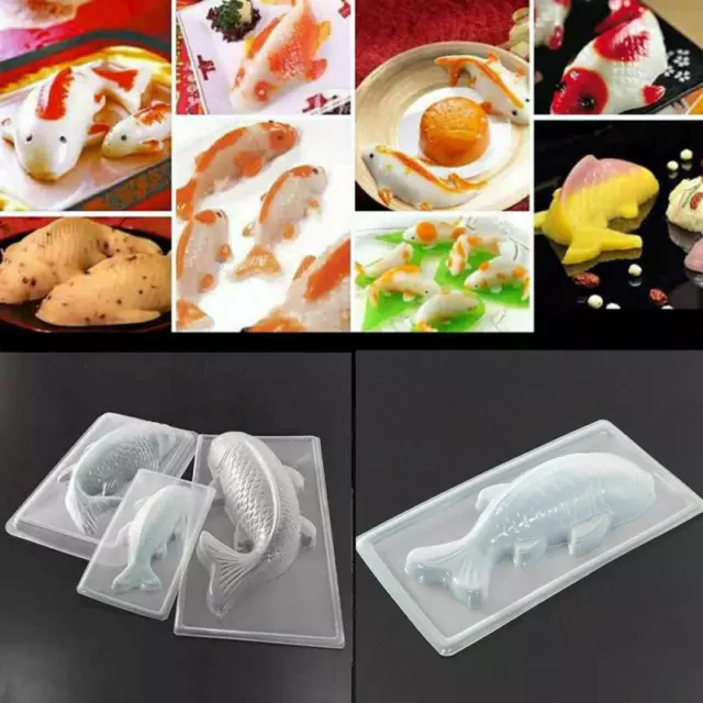 Heißer Verkauf DIY 3D Koi Fisch Kunststoff Kuchenform Handgemachte Form 3