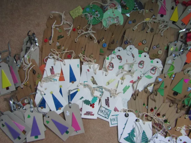 Job Lot 100 Assorted Hand Made Christmas Birthday Occasion Gift Tags