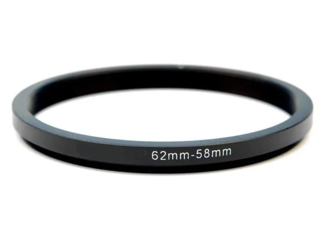 62-58mm Metal Step down Ring Lens Adapter 62 to 58 Filter Thread - UK SELLER