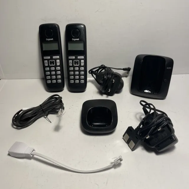 Siemens Gigaset A220A Duo Digital Cordless Phone with cables - Black