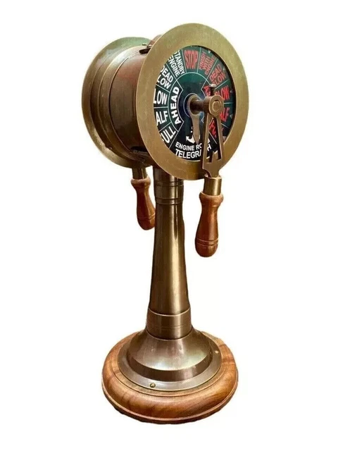 Télégraphe Moteur Nautique En Laiton Ancien 7 Pouces - Reproduction Vintage Style Marine Britannique