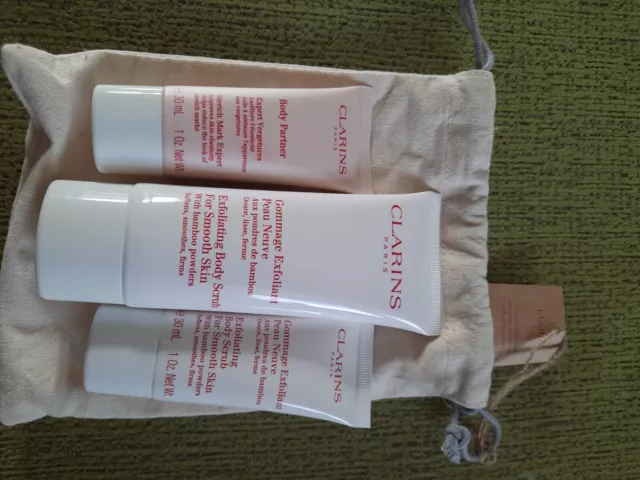 Clarins  Stretch Mark Expert Mini 30ml + Body Scrub Full size 100ml & Mini New