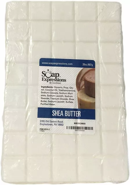 Virginia Candle Supply Shea Butter Glycerine Soap Base- 2lb Block