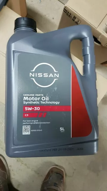 Genuine New Nissan 5W-30 C3 Engine Oil - 5L  Ke900 91043 - All Engines Inc Dpf