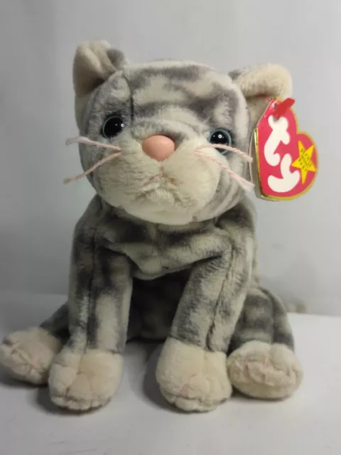 Ty Beanie Baby Very Rare 1999🔥🔥- SILVER the Cat (8 Inch) MINT with MINT TAGS