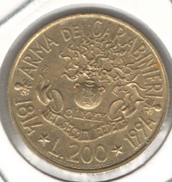 Italia (1)Moneta 200 lire 1994 - 180° Anniversario - Carabinieri - EB569