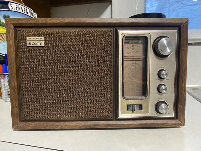 SONY ICF-9650W AM/FM Tabletop Radio Stereo Vintage Woodworks Fidelity ...