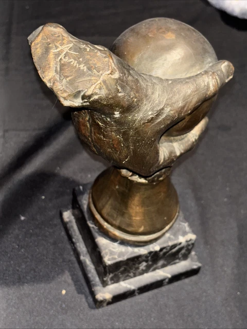 Trophée de bowling vintage avec base en marbre et écusson de bowling - Canada