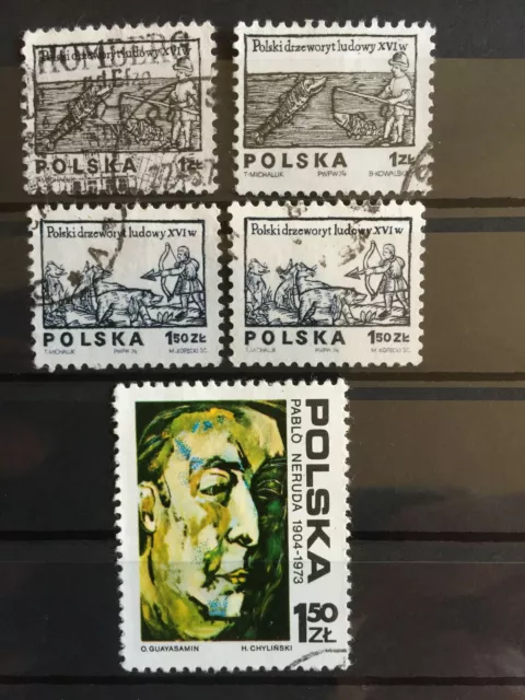 Briefmarken Polen Polska 1974 Mi-Nr. 2x 2350 - 2351 sowie 2352 gestempelt
