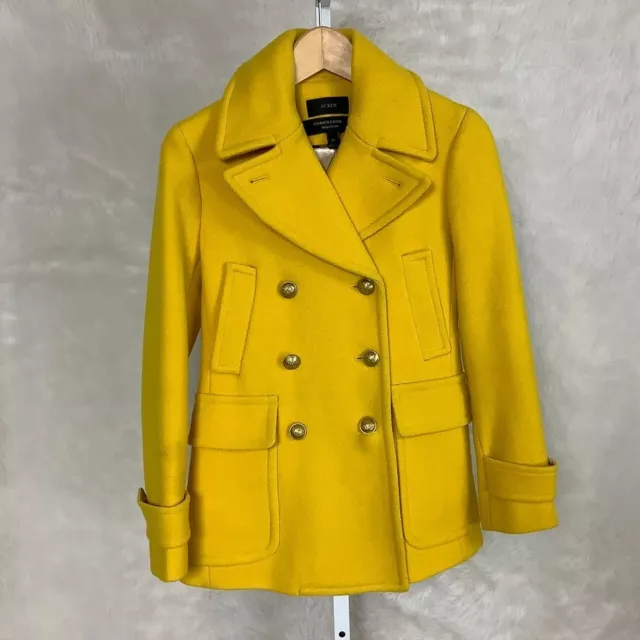 J.Crew Yellow Stadium Cloth Nello Gori Pea Coat