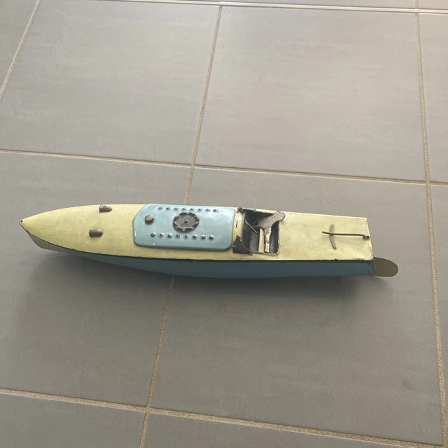 Bateau Pop Pop à Vapeur Rétro - Jouet En Tôle Recyclée - Mécanisme à Bougie - Pour Collectionneurs Dès 14 Ans