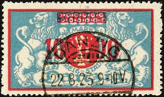 24753) Danzig 150I zeitgerecht gestempelt gepr. Kniep BPP/Infla Mi. 400,-