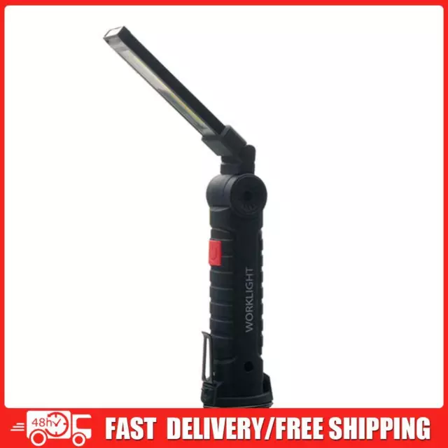Portable COB Flashlight Rechargeable Work Camping Torch Folding Light (S)