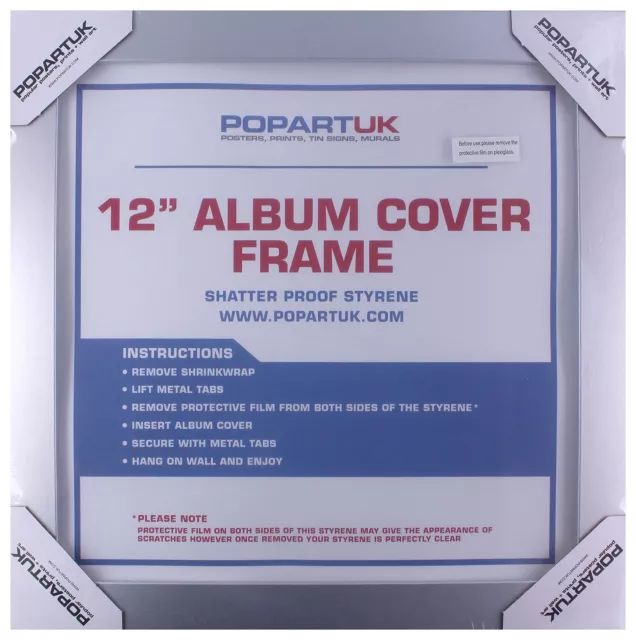 Music Protection 12 Inch Album Cover Frame - Silver Wood NEW