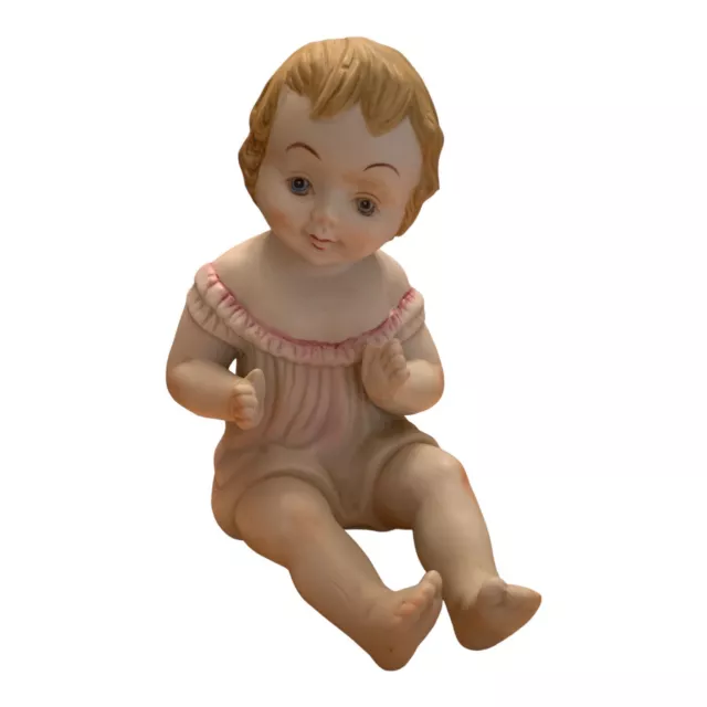 Vintage Porcelain Bisque Piano Baby Figurine Sitting, Piano Baby 2