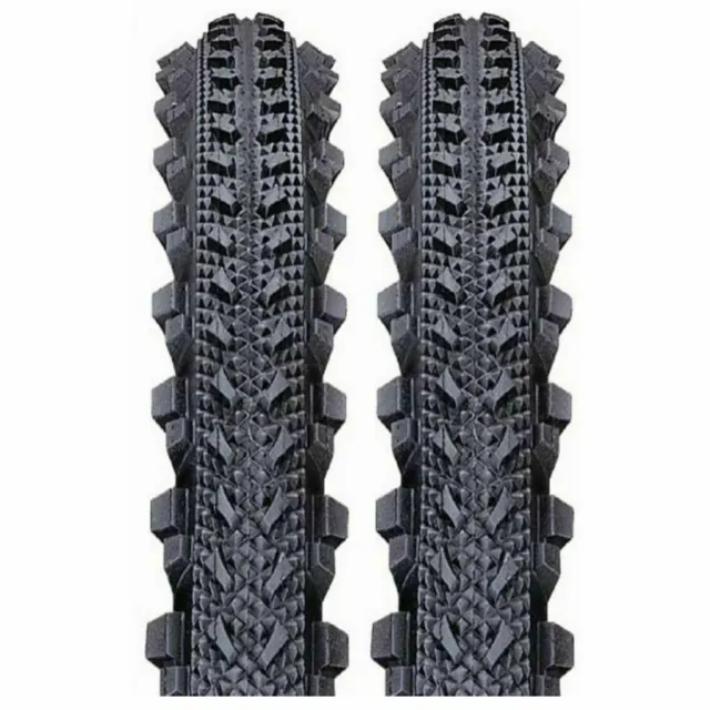 2x AirPro MTB Mountain Bike Tyres - 26 x 1.95 Black (Pair) w/ Dual Purpose Tread