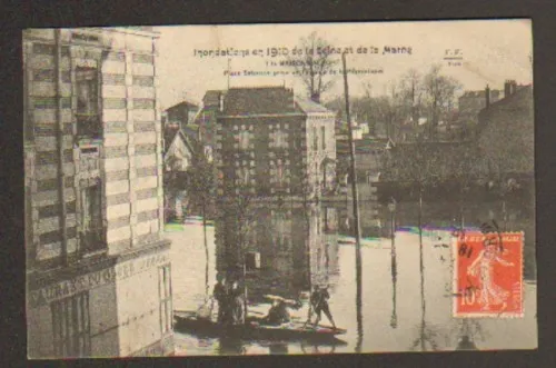 MAISONS-ALFORT flood 1910 (94) Place SALANSON animated