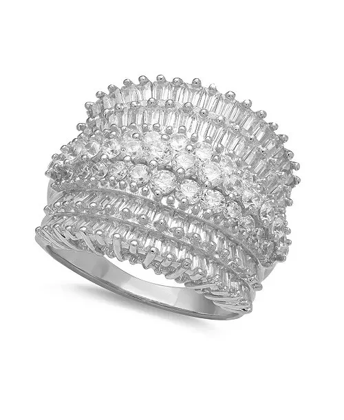 Giani Bernini SS PVCZ Pave Cubic Zirconia Cocktail Ring. Size 9. NIB!!!