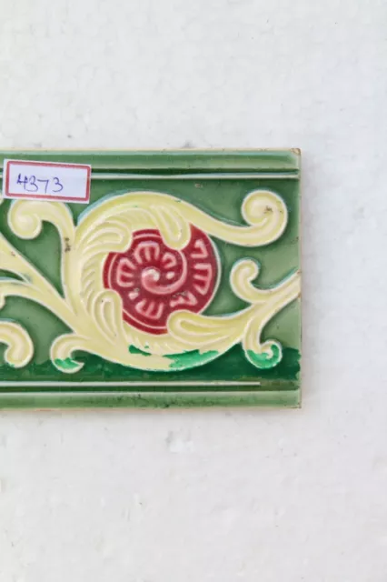 Japan antique art nouveau vintage majolica border tile c1900 Decorative NH4373 5
