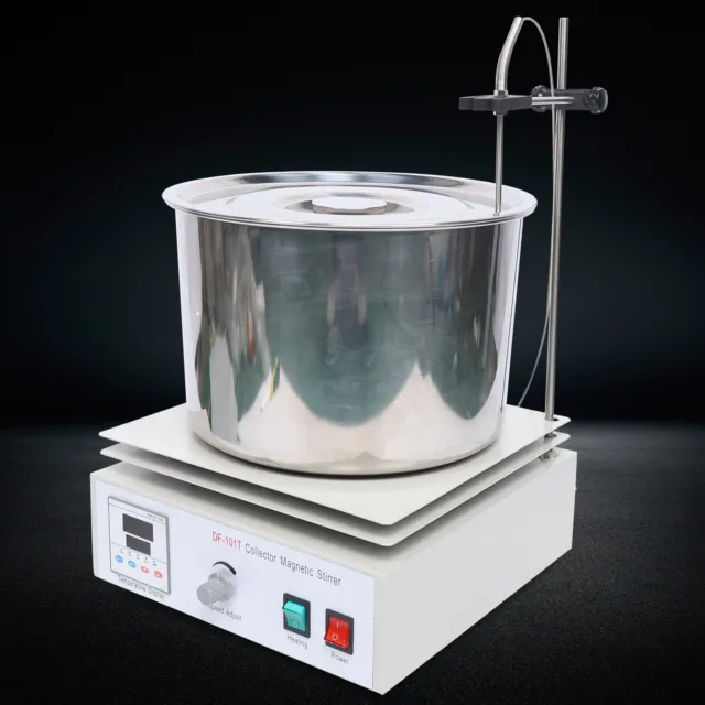 10L Digital Heat-gathering Magnetic Stirrer Water Oil Bath 400℃ Thermostat USA