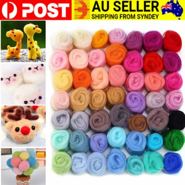 36/50 Colors Wool Felt Fibre Wool Yarns Roving for Needle Spinnings DIY Dolls