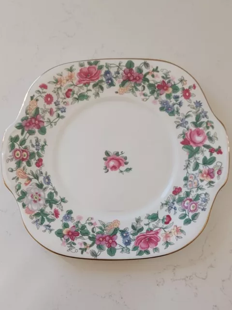 Crown Staffordshire Thousand Flowers Sandwich Cake Plate Bone China