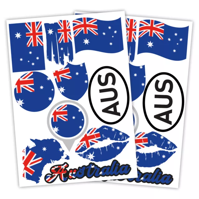 Länderfahnen Sticker Flagge Aufkleber Set Fahrrad Auto Koffer R217-06 Australien