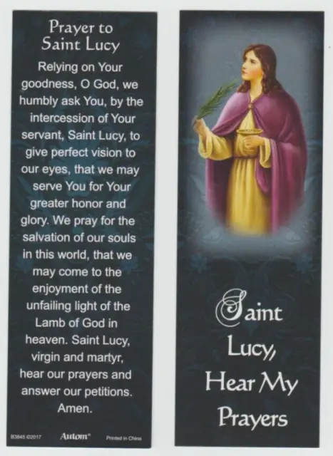 *Devotional Bookmark-"Saint Lucy, Hear My Prayers" /Prayer to Saint Lucy-