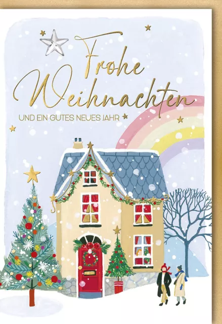 Weihnachten - Glückwunschkarte im Format 11,5 x 17 cm mit Umschlag - Frohe Weihn