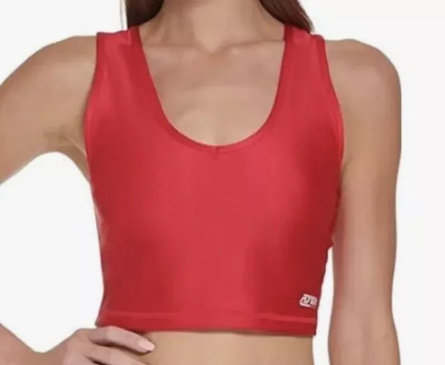 NWT DKNY Sport Women's Performance Support Yoga Running Tank Bra Red Size L