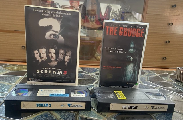 THE GRUDGE VHS Ex Rental Tape 2004 SCREAM 3 VHS Ex Rental Video Tape the-grudge-vhs-ex-rental-tape-2004-scream-3-vhs-ex-rental-video-tape