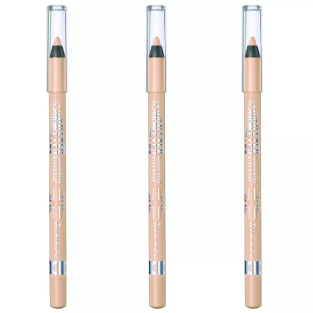 (3 Pack) NEW Rimmel Scandaleyes Waterproof Kohl Kajal Liner, Nude, 0.04 Ounce